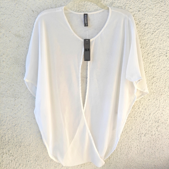 Accessory ST White Sheer Short Kimono Coverup | Size OS - Picture 2 of 5
